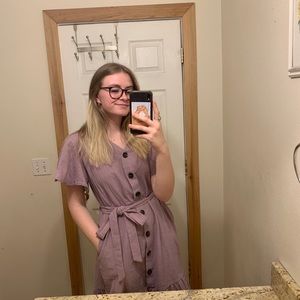 Ces Femme purple button down dress
